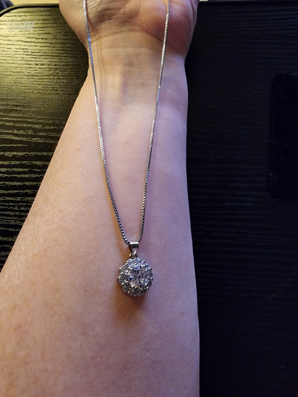 Sterling Silver 2 Carat Moissanite Cluster Pendant Necklace